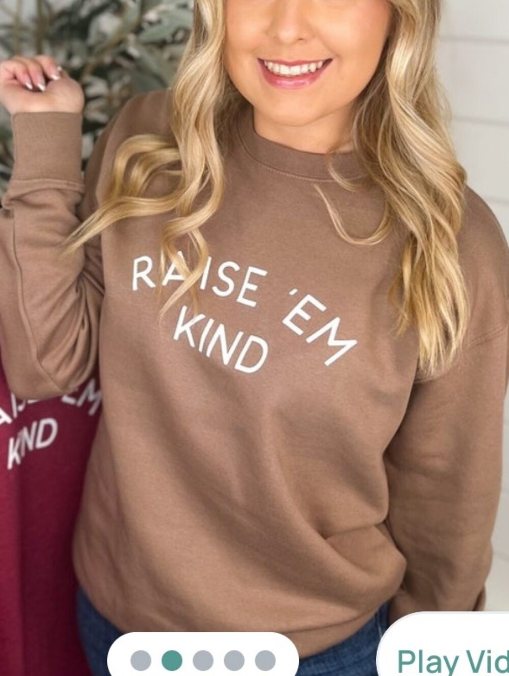 Southern Bliss "Raise 'Em Kind" Mocha Brown Graphic Sweatshirt Crewneck